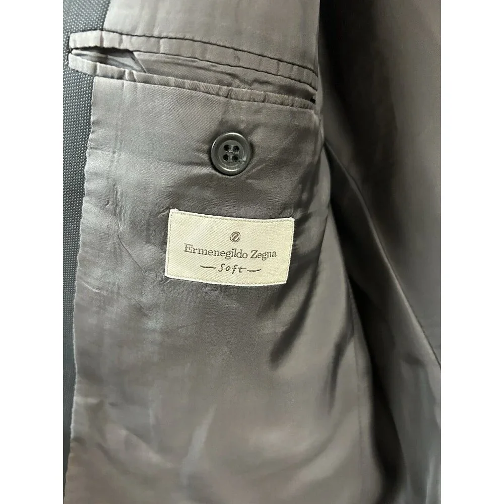 Ermengildo Zegna Soft Wool Blazer Men's‎ 42 R Black 3 Button Sport Coat